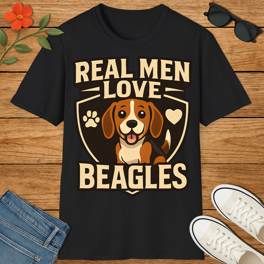 Real Men Love Beagles – Funny Dog Lover T-Shirt for Him