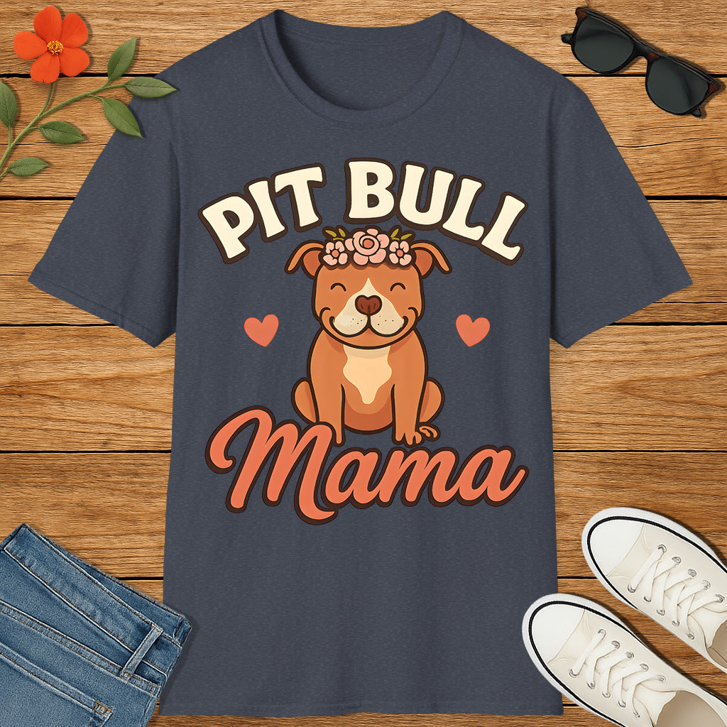 Pit Bull Mama – Cute & Proud Dog Mom T-Shirt