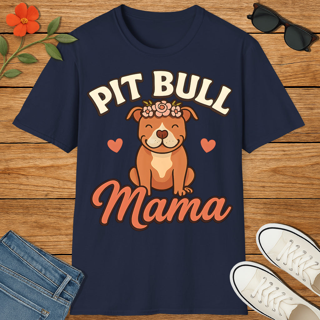 Pit Bull Mama – Cute & Proud Dog Mom T-Shirt