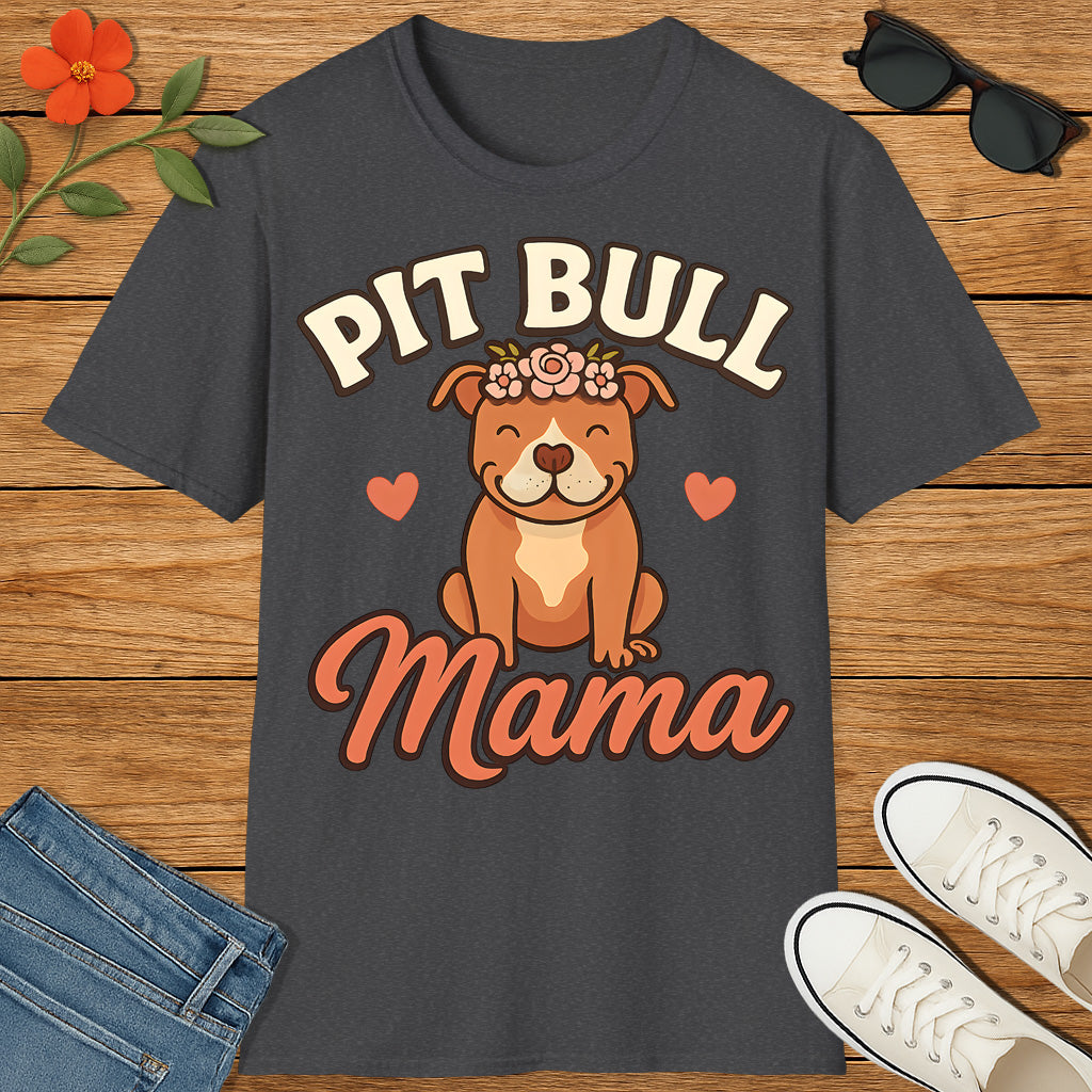Pit Bull Mama – Cute & Proud Dog Mom T-Shirt