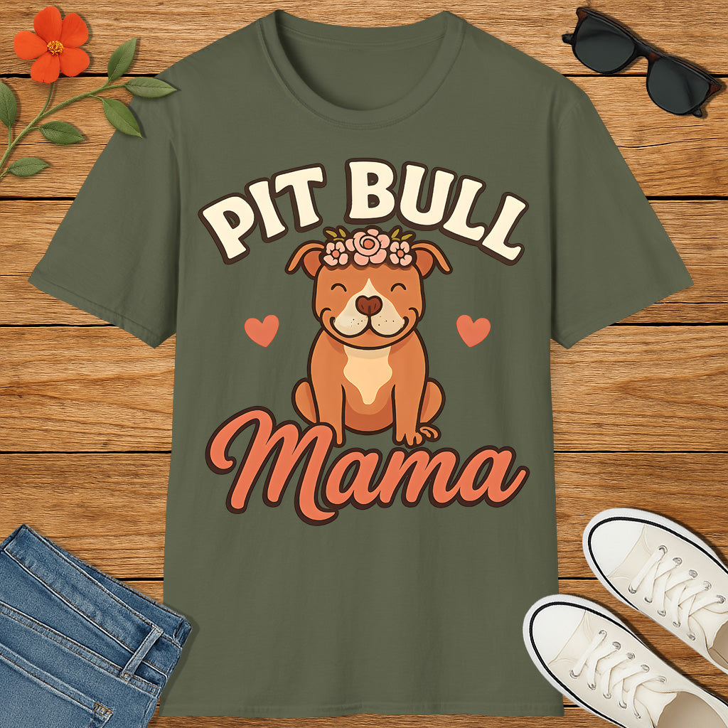 Pit Bull Mama – Cute & Proud Dog Mom T-Shirt