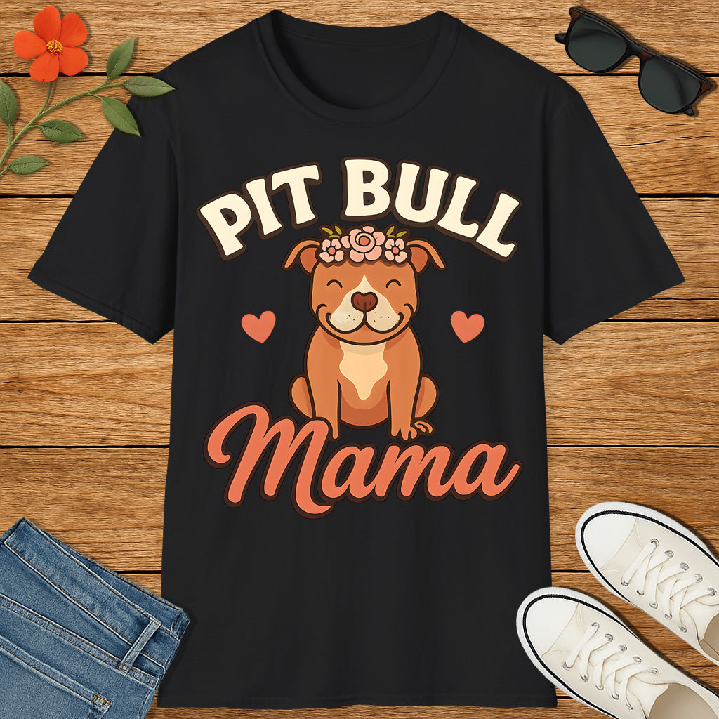 Pit Bull Mama – Cute & Proud Dog Mom T-Shirt