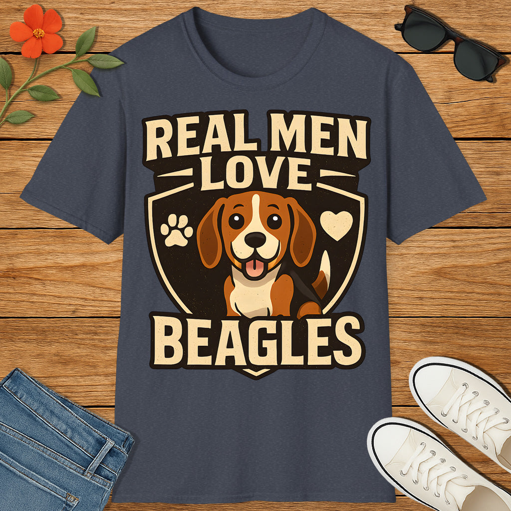 Real Men Love Beagles – Funny Dog Lover T-Shirt for Him