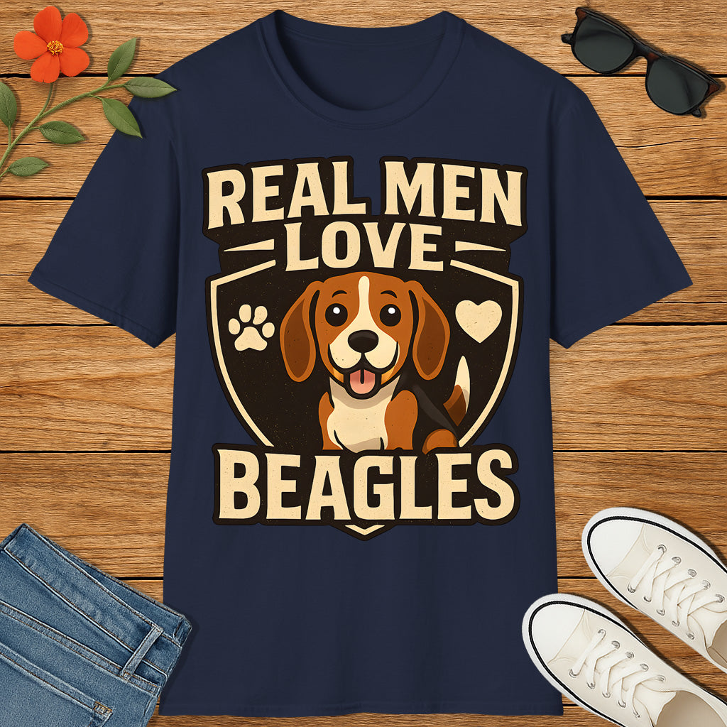 Real Men Love Beagles – Funny Dog Lover T-Shirt for Him