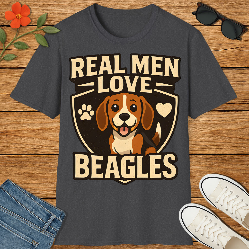 Real Men Love Beagles – Funny Dog Lover T-Shirt for Him