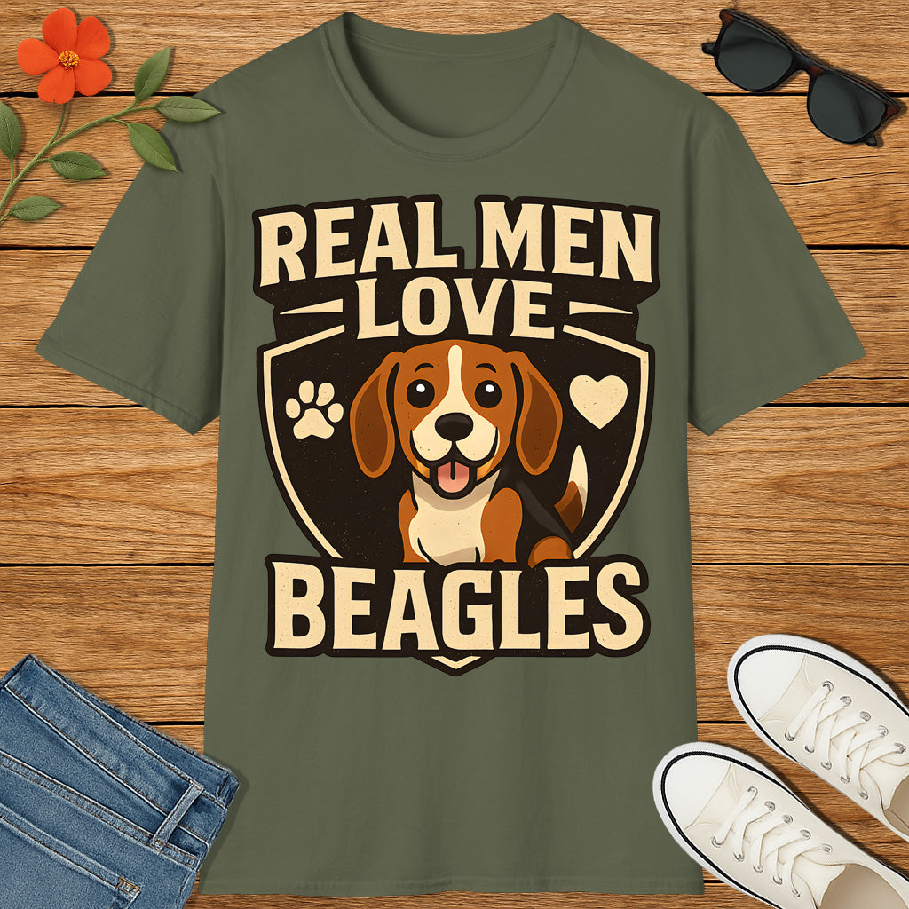 Real Men Love Beagles – Funny Dog Lover T-Shirt for Him