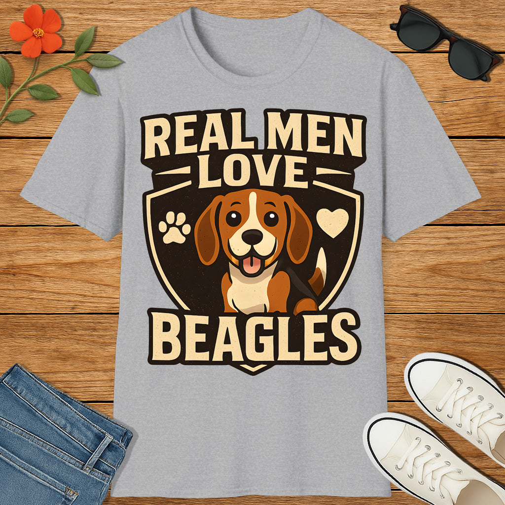 Real Men Love Beagles – Funny Dog Lover T-Shirt for Him