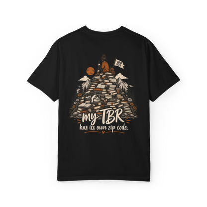 T-Shirt — "My TBR Has Its Own Zip Code" Book Lover Graphic Tee